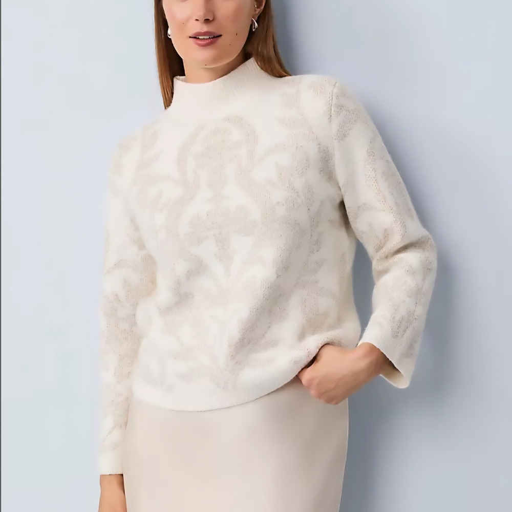 NWT Ann Taylor Cream Mock Neck Sweater - Women